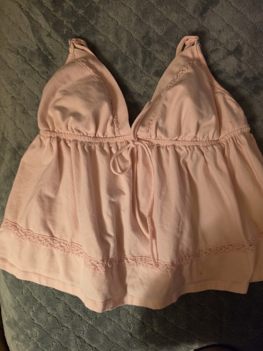 Wild Fable Light Pink Lace Trim Babydoll Cami Tank Top - Size M